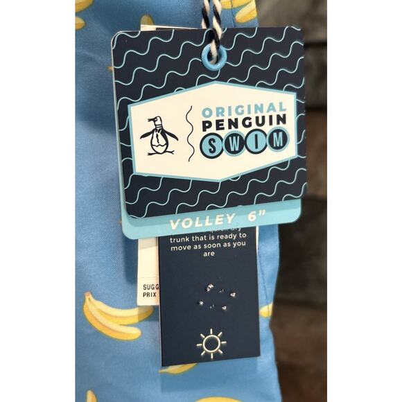 Men’s PENGUIN AOP Bananas Quick Dry Volley 6” Swim Trunks Size XXL NWT *B9 - Picture 2 of 3
